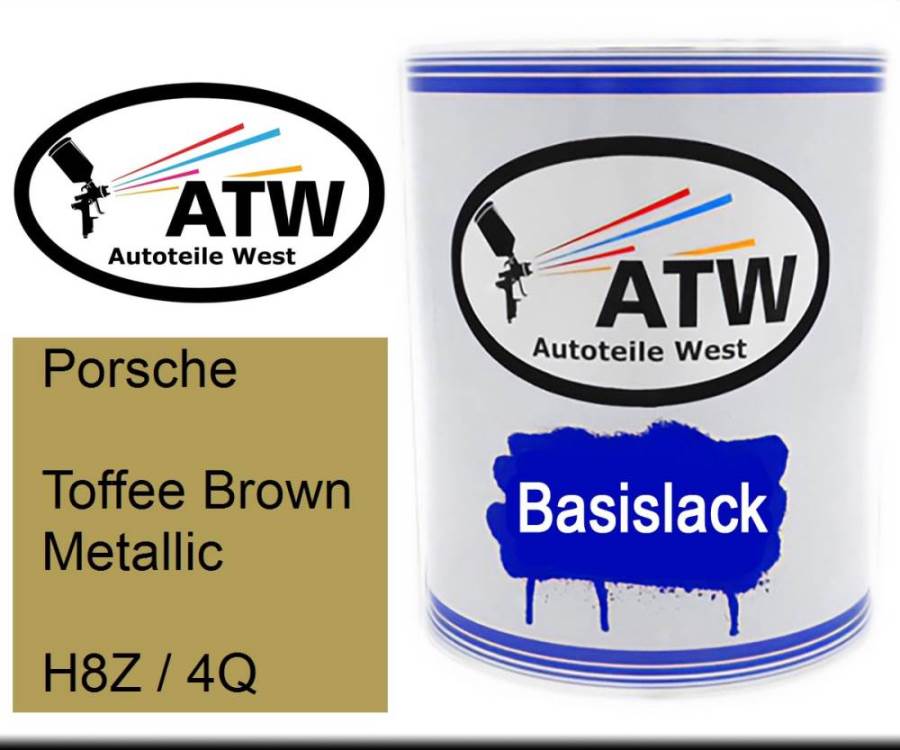 Porsche, Toffee Brown Metallic, H8Z / 4Q: 1L Lackdose, von ATW Autoteile West.